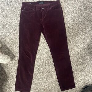 Lucky Brand Deep Red Velvet Trousers